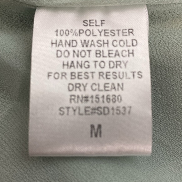 Isalis Green Cream Coquette Romantic Floral Ruffle Genuine Wrap Dress Size M - Picture 9 of 10